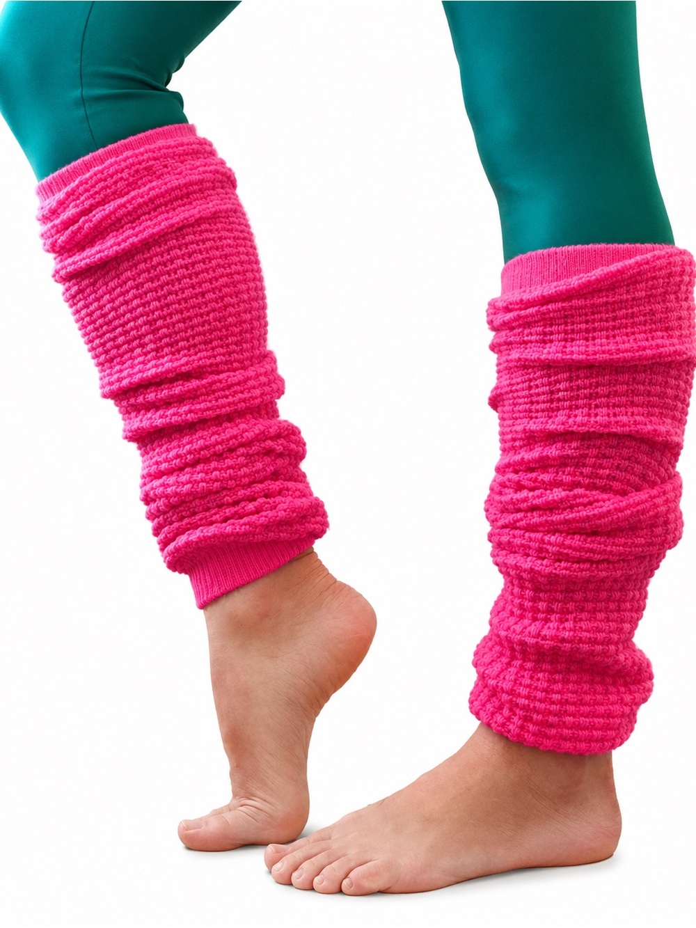 American Apparel Bright Hot Pink Knit Leg Warmers